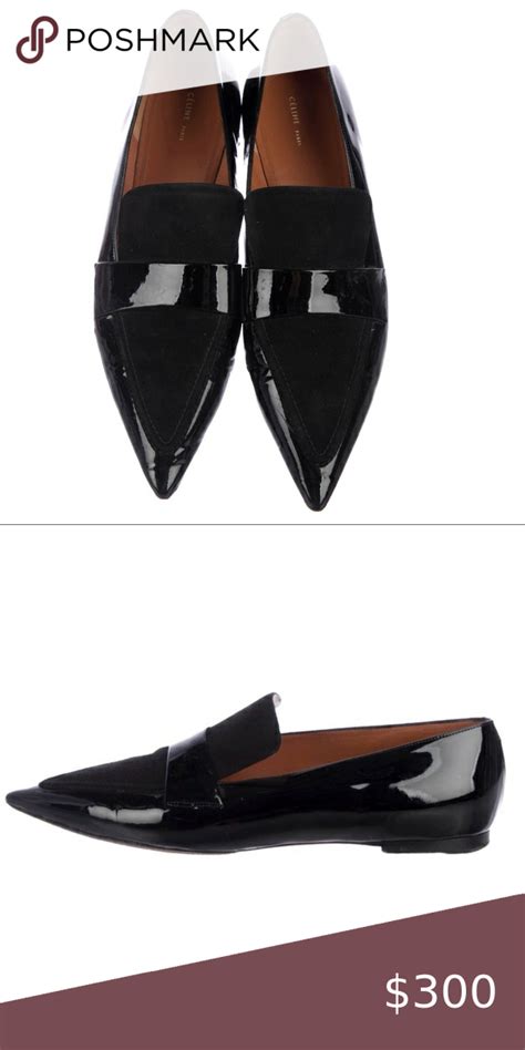 celine pointed toe patent leather loafers|Celine loafers and flats.